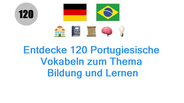 Entdecke 120 Portugiesische Vokabeln zum Thema: Bildung und Lernen